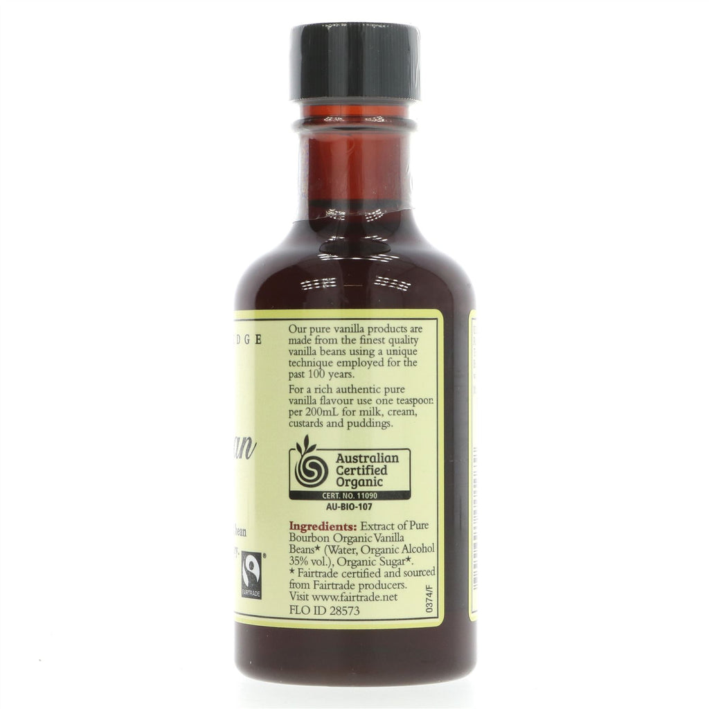 Organic Fairtrade Vegan Vanilla Bean Extract for guilt-free indulgence in baking and cooking.