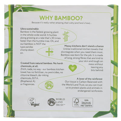 Sustainable Bamboo Kitchen Rolls by The Cheeky Panda - Soft, Strong, Eco-friendly. Upgrade your household with this vegan choice! #sustainability #vegan
