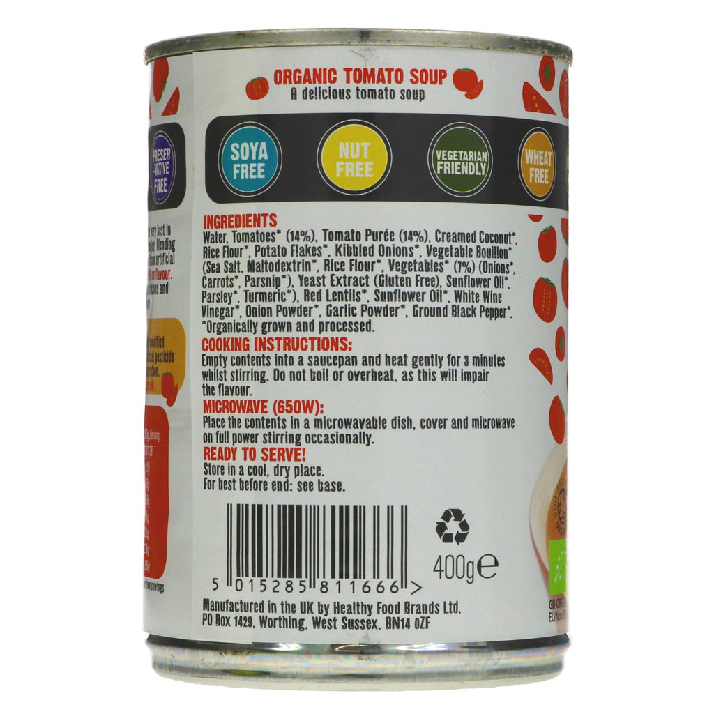 All-natural Organic Tomato Soup - gluten-free and vegan. Perfect for cozy nights in and healthy lunches.