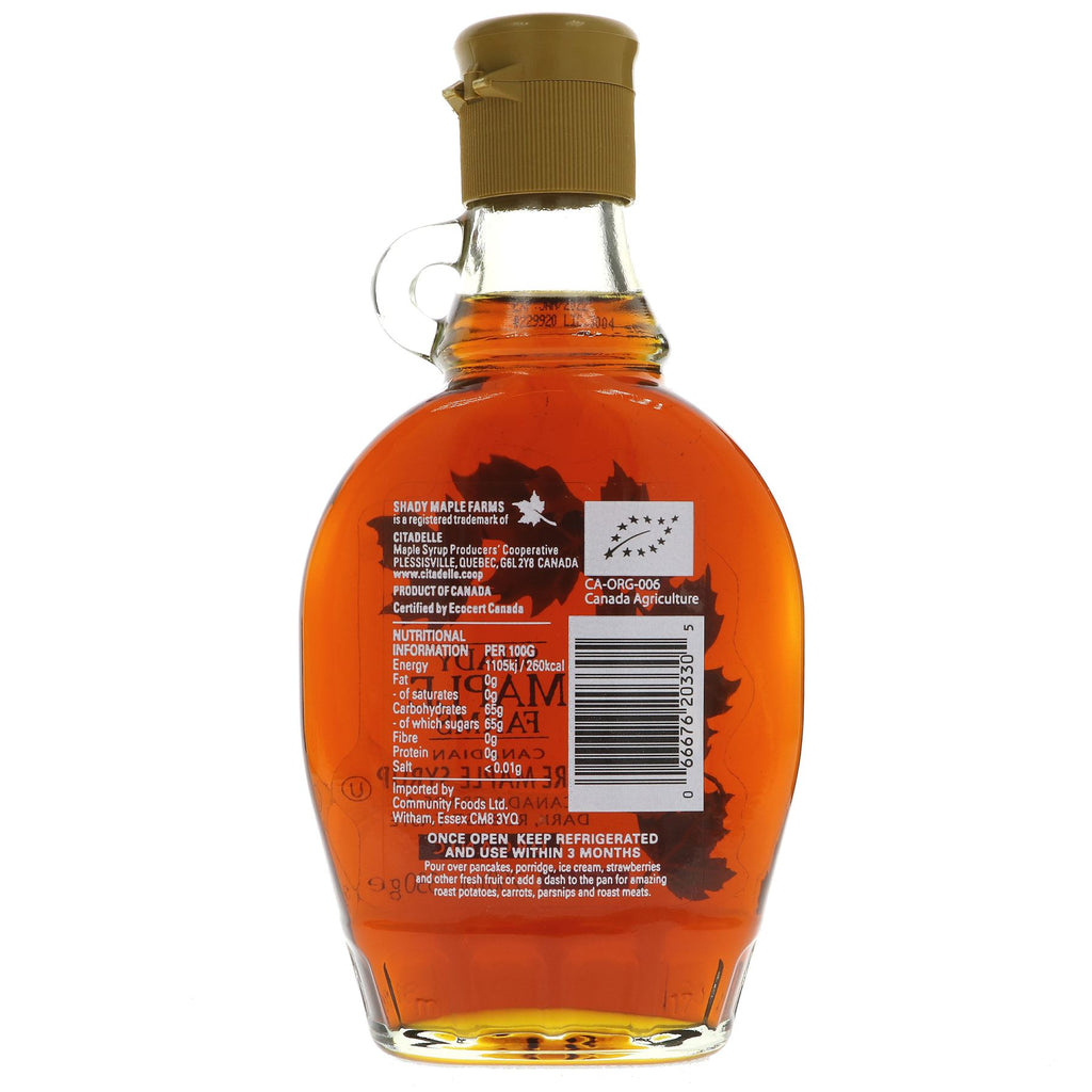 Organic Maple Syrup | Shady Maple Farms | 250ML | Vegan