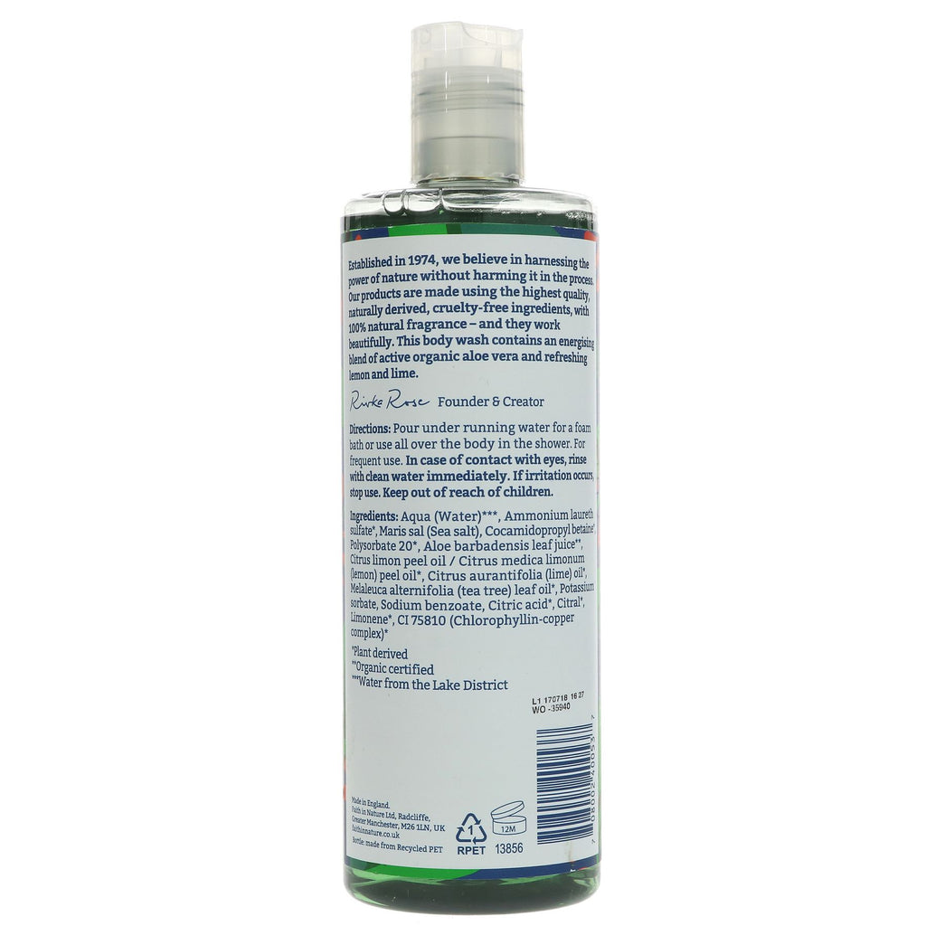 Refresh with Faith In Nature's Aloe Vera Body Wash - organic, cruelty-free, and free from harmful chemicals.