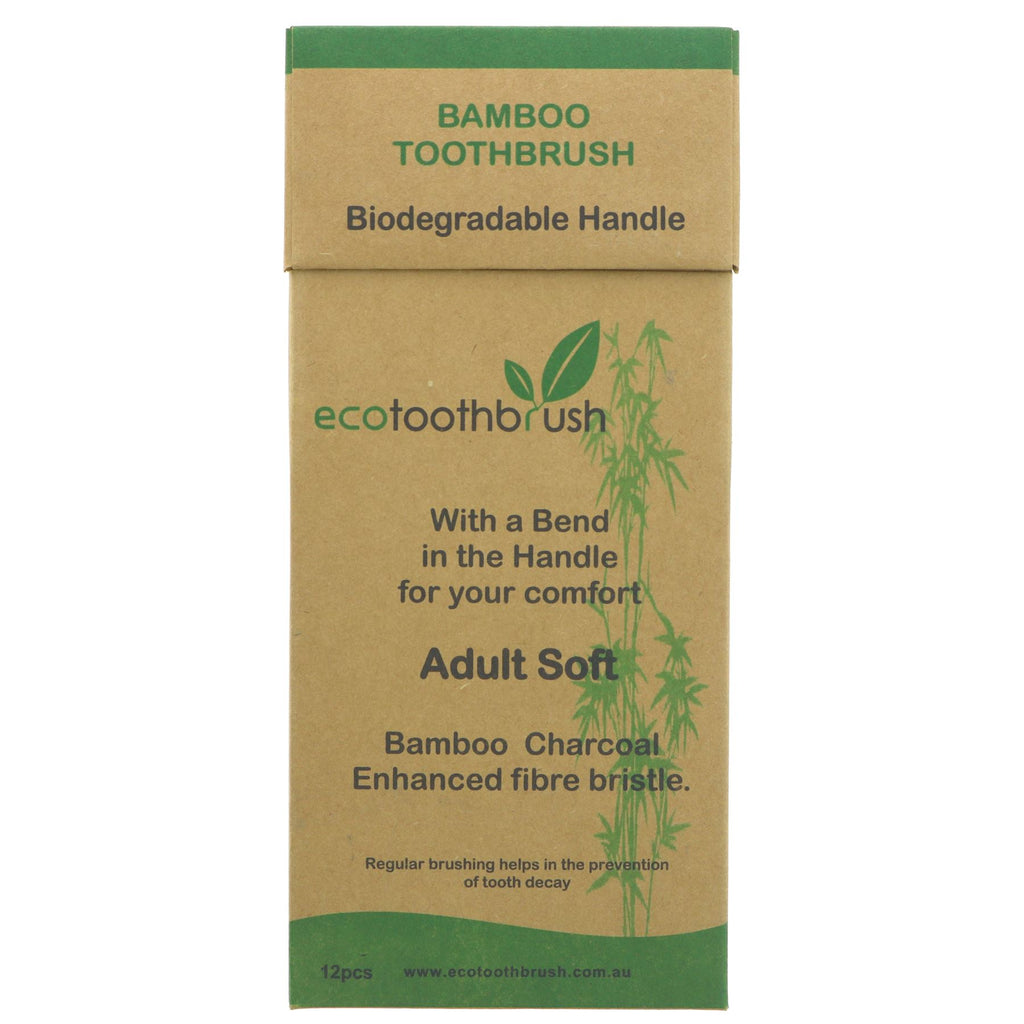 Ecotoothbrush | Adult - Soft - Bamboo Handle,Charcoal Bristle | 1