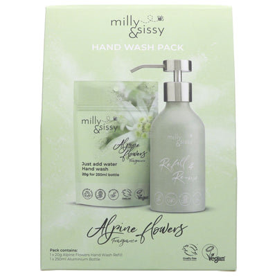 Milly And Sissy | Alpine Flowers Hand Wash Set - Refill set with bottle 250ml | 1 set