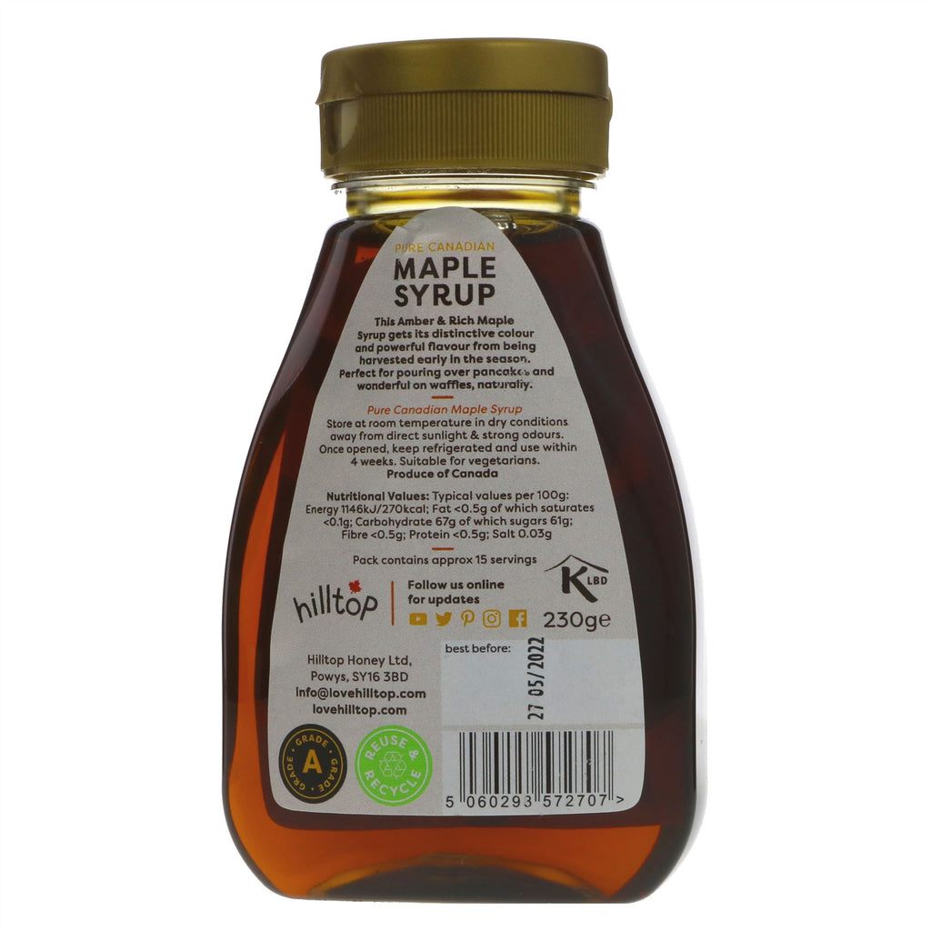 Indulge in vegan Hilltop Honey Maple Syrup - perfect for pancakes and waffles. No VAT charged. Part of Food & Drink and Vegan collections.