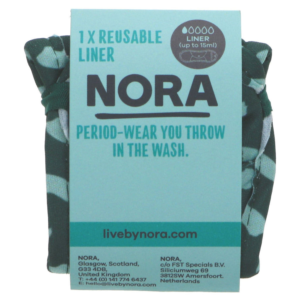 Nora | Reusable Liner Pad - Celeste Green Pattern + Black | 1