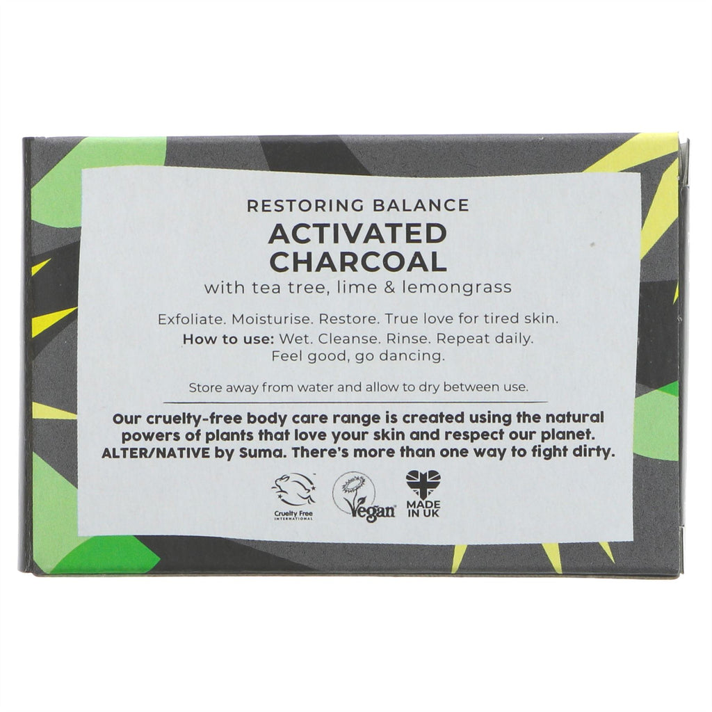 Alter/Native Skincare Detox Bar with tea tree, lime, and lemongrass - Vegan and toxin-absorbing soap for refreshed, moisturized skin.