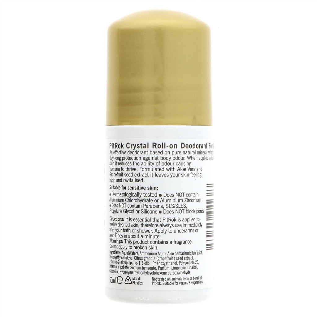 Stay fresh all day with Pitrok's vegan Roll On Deodorant made with natural ingredients. No harsh chemicals. 50ml.