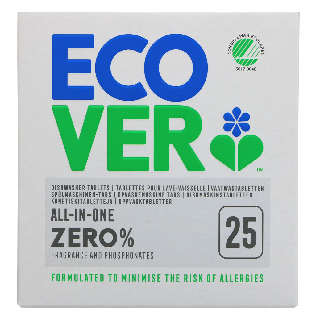 Ecover | Dishwasher Tablets Zero - All In One | 25 tablets