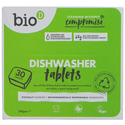Bio D | Dishwasher Tablets - 40% Less weight than std tabs | 30 tablets