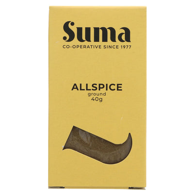 Suma Ground Allspice - Vegan spice for depth and warmth. Use in stews, marinades and baked goods for unique flavor. 40g.