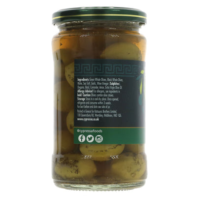 Cypressa Mixed Olives with Garlic & Herb - Vegan-friendly 315G