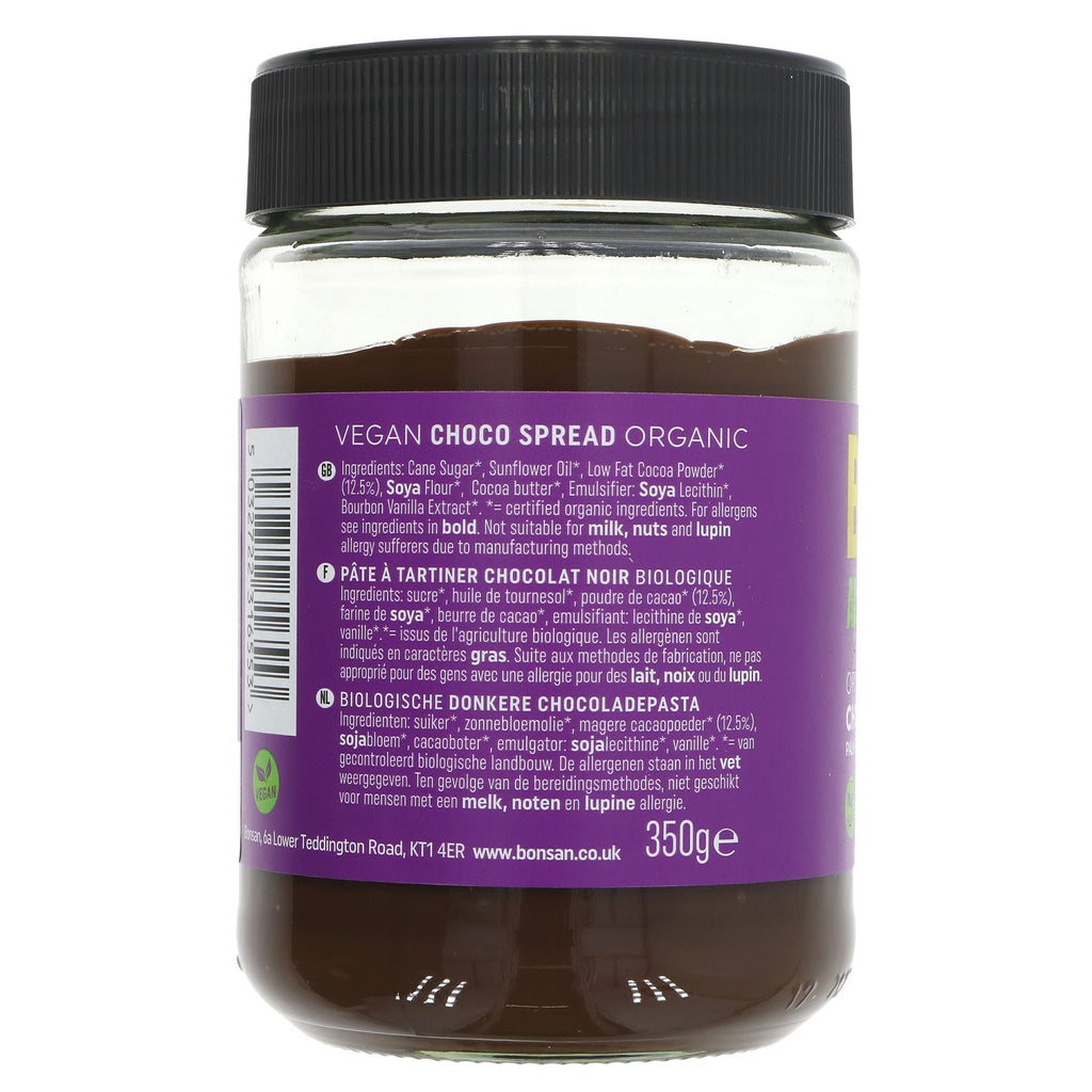 Organic, Vegan Dark Choco Spread - No Added Sugar