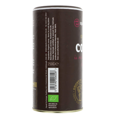 Fairtrade, organic, vegan Hispaniola Cocoa Powder - perfect for hot chocolate or baking. 250G.