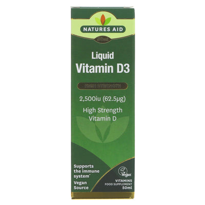 Natures Aid | Vitamin D3 Liquid - High Strength 2500iu | 50ml