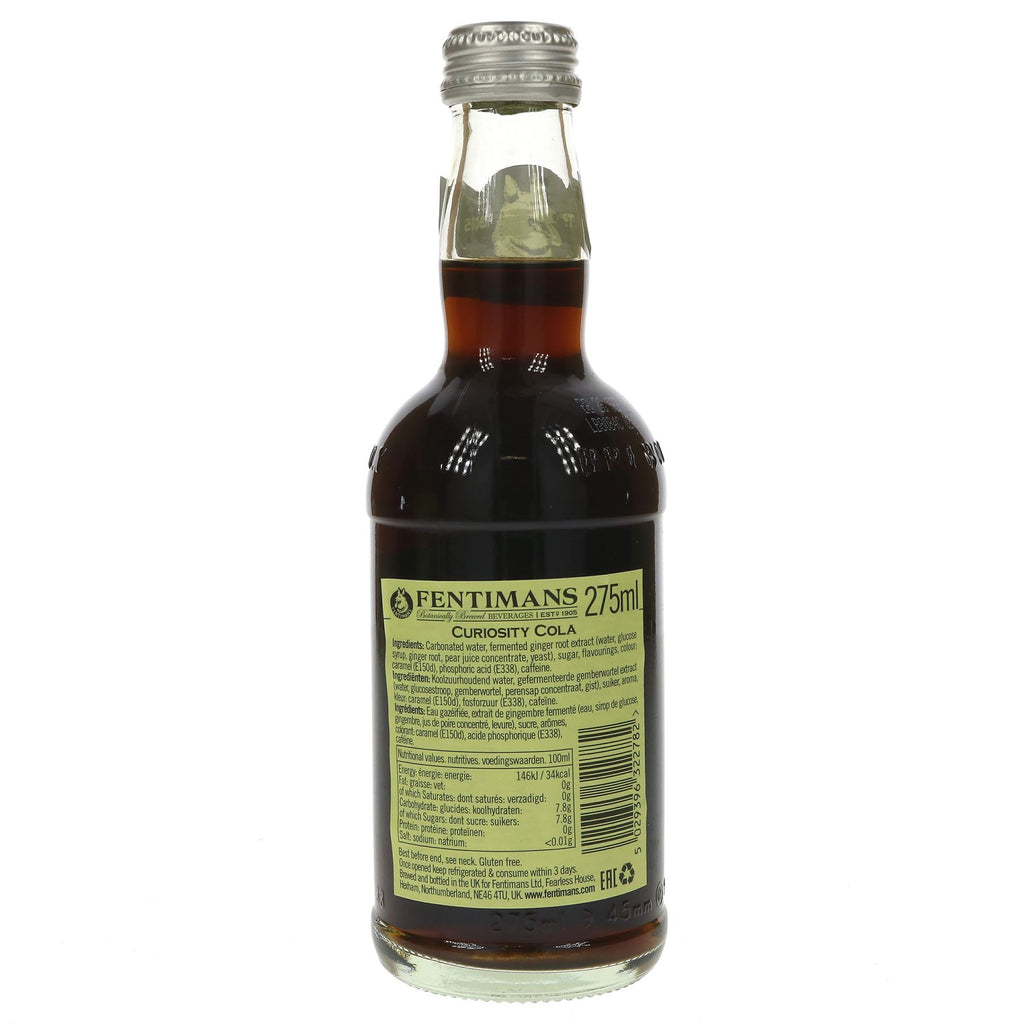 Fentimans Curiosity Cola - all-natural, gluten-free, vegan and sugar-free. The perfect fizzy drink for all occasions.