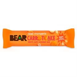 Indulge in the scrumptious Bars Carrot Cake by Bear. These vegan delights are packed with oats, nuts, and real fruit, making them a perfect on-the-go snack or for sharing with friends. With 4 breakable chunks, they're easy to enjoy anytime. Made with 100% natural ingredients, no added sugar, and high in fibre. Try these bearilliant bars today!