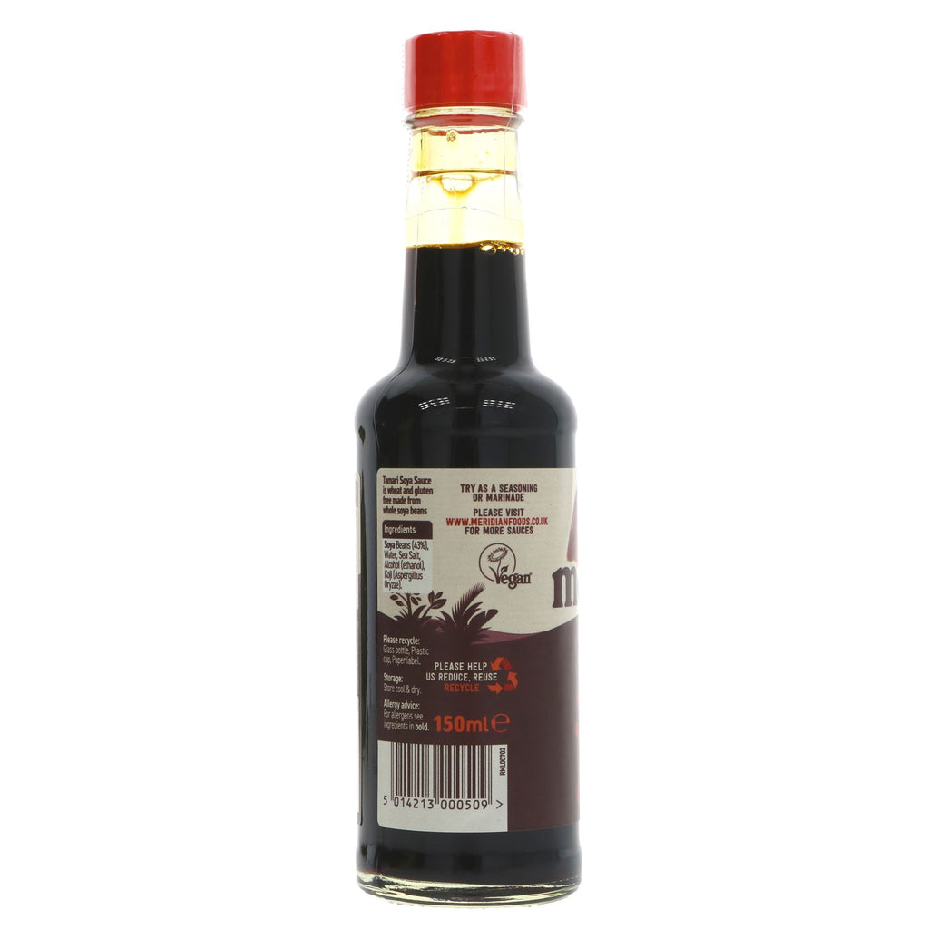 Gluten-free soy sauce made from whole soya beans. Perfect for stir-fries, marinades, and dressings. Vegan-friendly too!