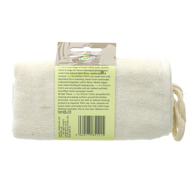 Eco-friendly Loofco Kitchen Cloth made from 100% cotton. Replace synthetic cloths and towels. Use wet or dry for versatile cleaning. Vegan.