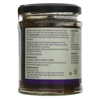 Gluten-free, sugar-free vegan Mincemeat Jar - perfect for baking and spreading. 82% fruit and nut content.