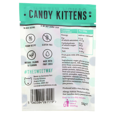 Sour Watermelon Candy Kittens - Gluten-free, vegan and guilt-free indulgence. Made with natural colors and flavors. Enjoy The Sweet Way!