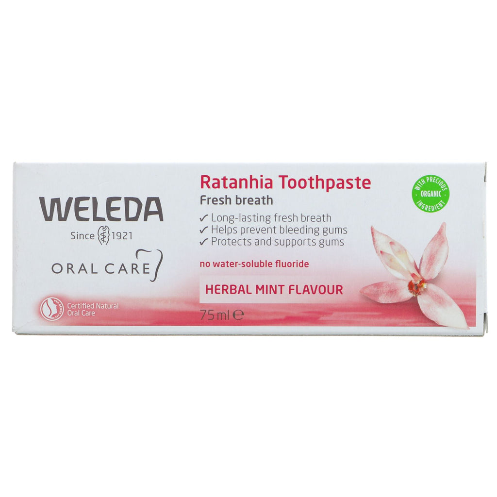 Weleda Ratanhia Toothpaste: Vegan, Gum-Strengthening. No synthetic ingredients. Part of Health & Beauty, Vegan collections.