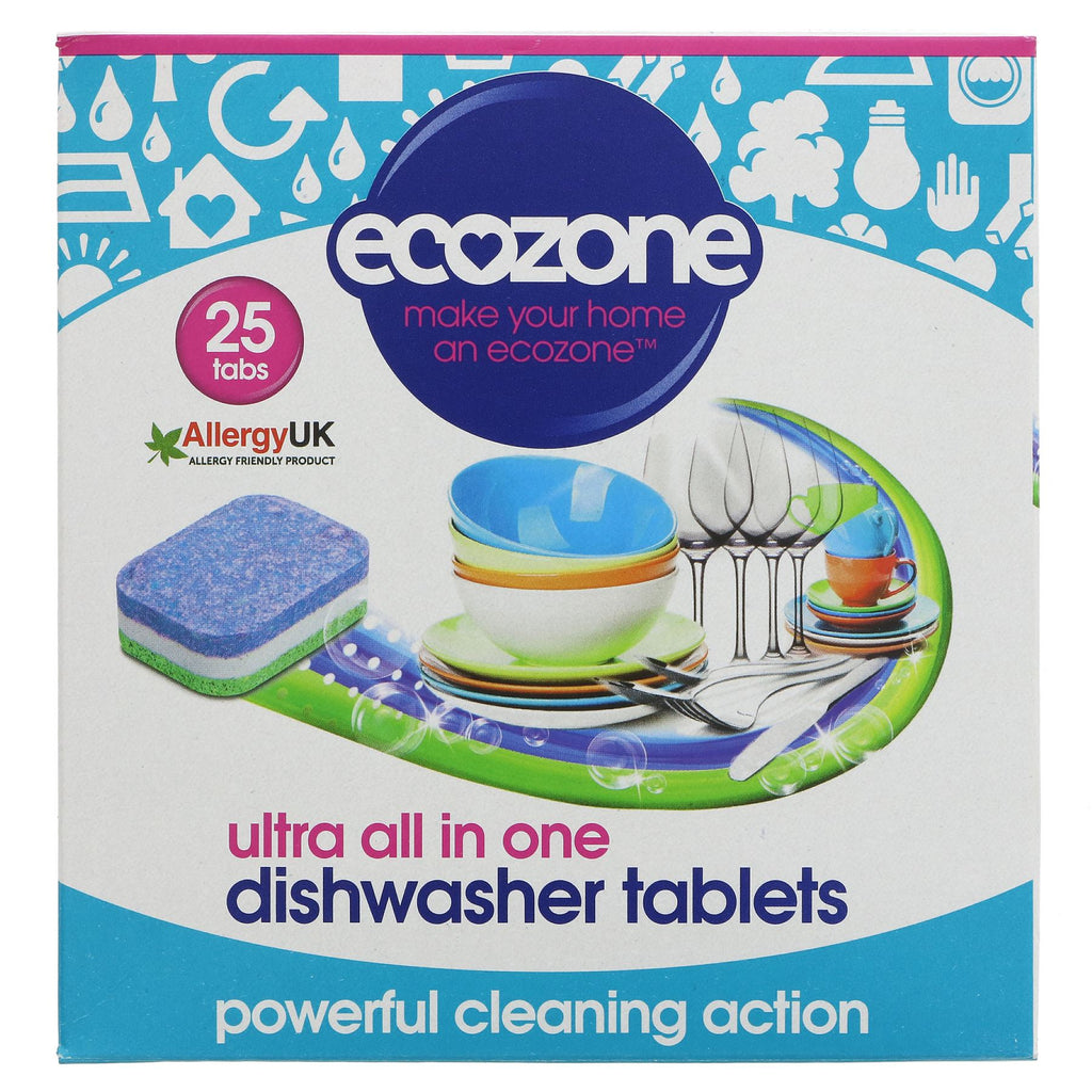 Ecozone | Dishwasher Tablets All In One - 25 Tablets per Pack | 25 tablets