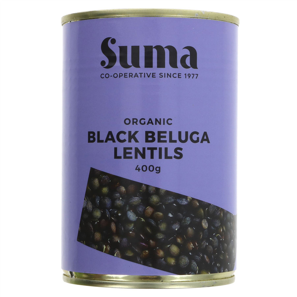 Organic, vegan Black Beluga Lentils - mild, slightly sweet flavor. Perfect for salads, soups, and chillis. High in protein & fiber.