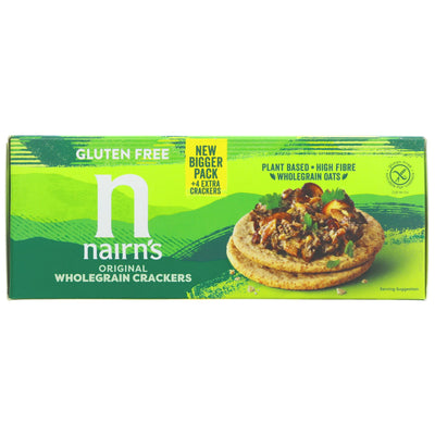 Nairn's Wholegrain Cracker: gluten-free, high fiber, no added sugar. Perfect for snacking or pairing with dips. No VAT charged.