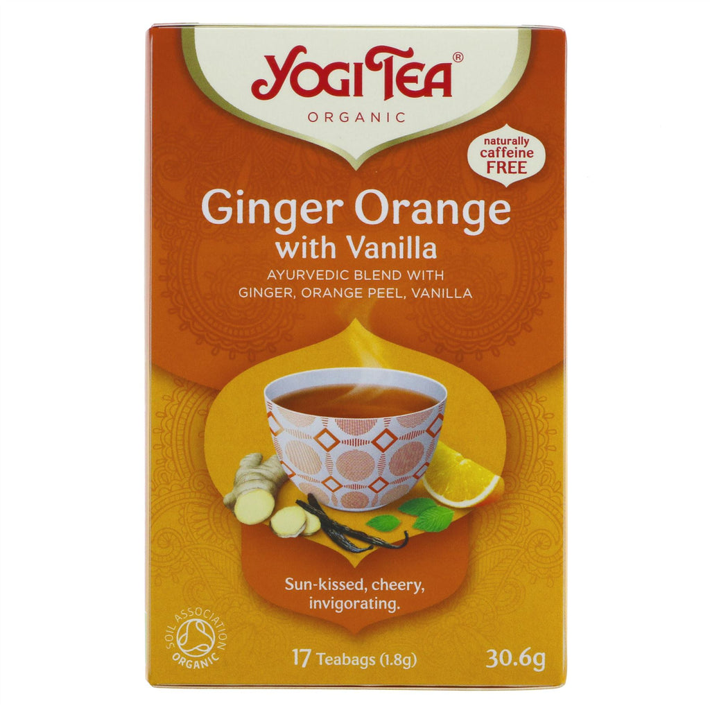 Yogi Tea | Ginger Orange & Vanilla - Ginger, Orange Peel, Vanilla | 17 bags