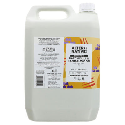 Alter/Native Patchouli Shampoo - Vegan, Cruelty-free, Balancing for All Hair Types - 5l Bottle
