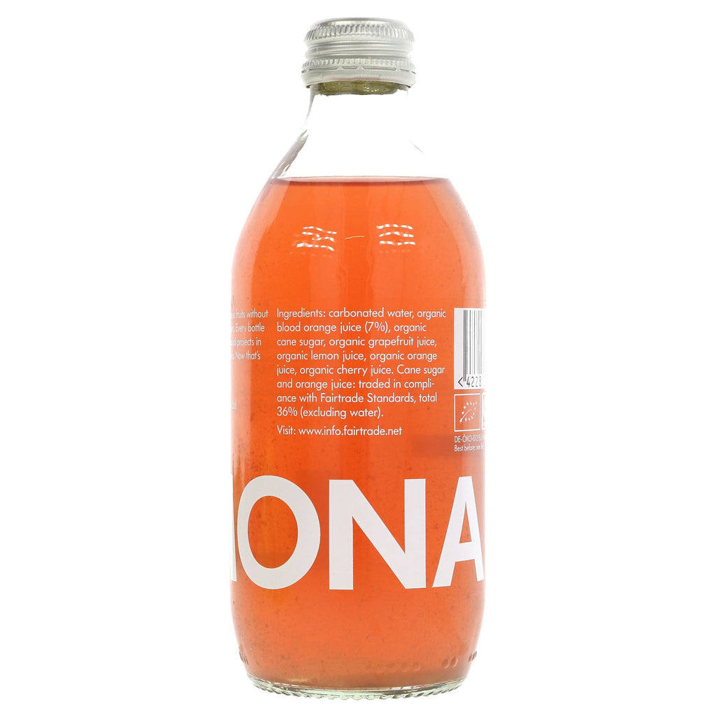 Refreshingly organic, fairtrade & vegan Blood Orange Lemonaid with no added sugar. Perfect for any occasion!