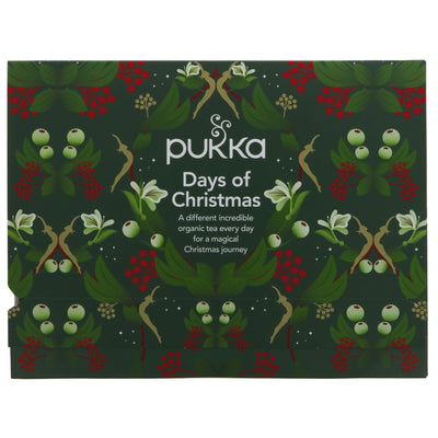 Pukka's Days of Christmas Calendar: 24 organic teas & wall hanging. Perfect festive gift! 🎁 🎄 Get it now at a fantastic price from Superfood Market.