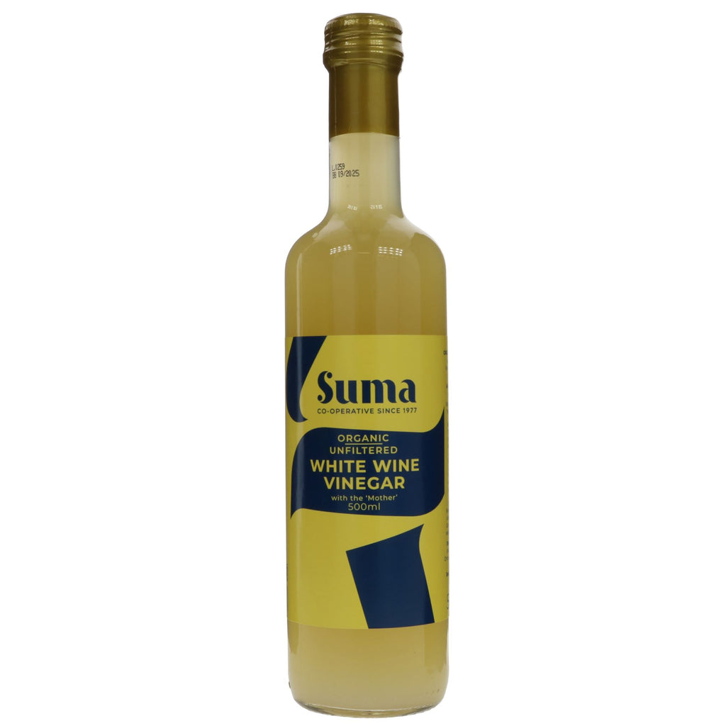 Organic White Wine Vinegar with 'Mother' - 500ml - Perfect for dressings, marinades and sauces. Vegan & organic.