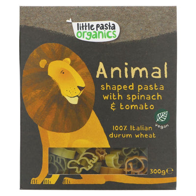 Little Pasta Organics | Animal Pasta Shapes - Tricolor - elephant,tortoise,lion,hippo | 300g