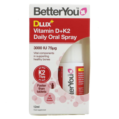 Better You | DLUX Vitamin D + K2 Spray - Daily Oral Spray | 12ml