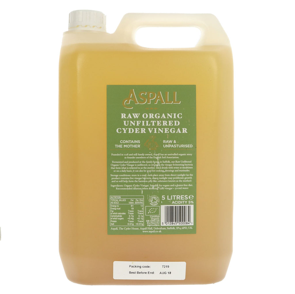 Aspall | Raw Unfiltered Cyder Vinegar | 5L