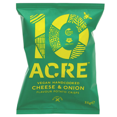 Ten Acre Crisps | Cheese & Onion Crisps - Hand Cooked, Skin On Crisps | 35g
