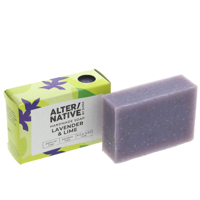 Alter/Native | Boxed Soap Lavender & Lime - Relax - with lavender flowers | 95g