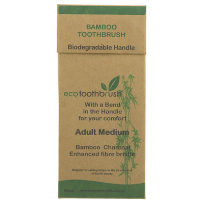 Ecotoothbrush | Adult - Medium - Bamboo Handle,Charcoal Bristle | 1