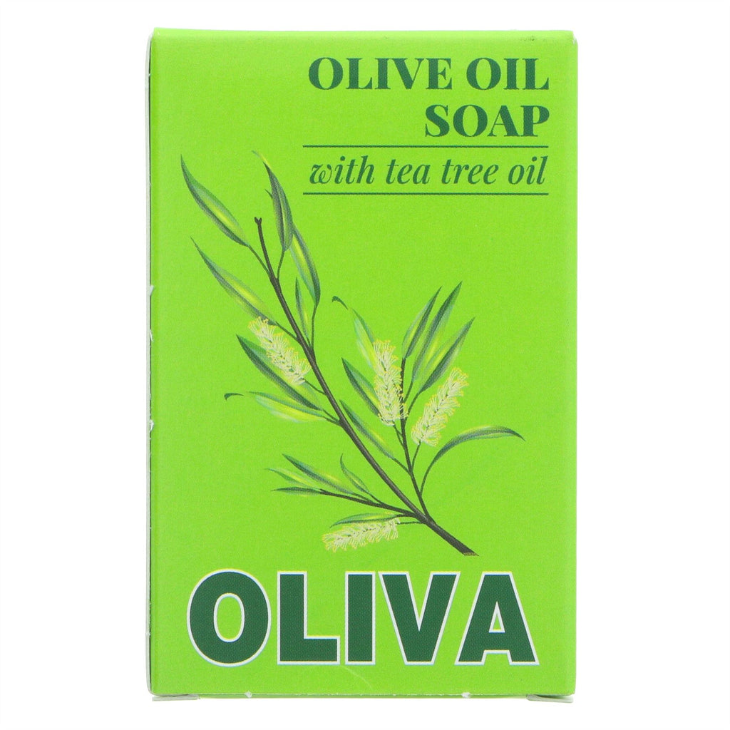 Oliva Tea Tree Olive Oil Soap - vegan & hypoallergenic with pure Cretan olive oil & aloe vera. Ethically-produced & 100% biodegradable.