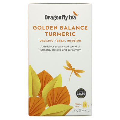 Dragonfly Tea | Golden Balance Turmeric Tea - Turmeric, Aniseed, Cardamom | 20 bags