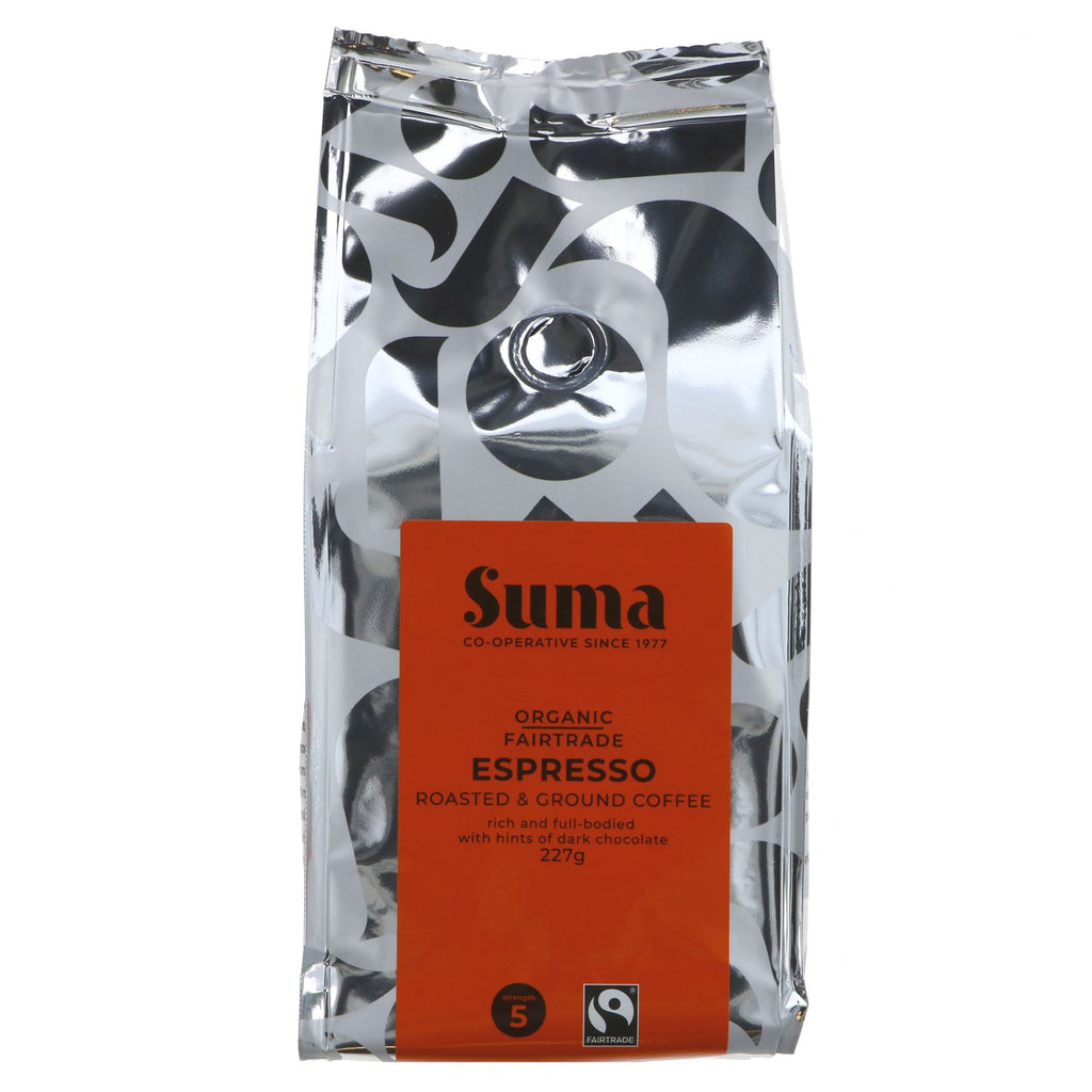 Suma | Espresso Ground Coffee - Strength 5, Rich & Full Bodied | 227g