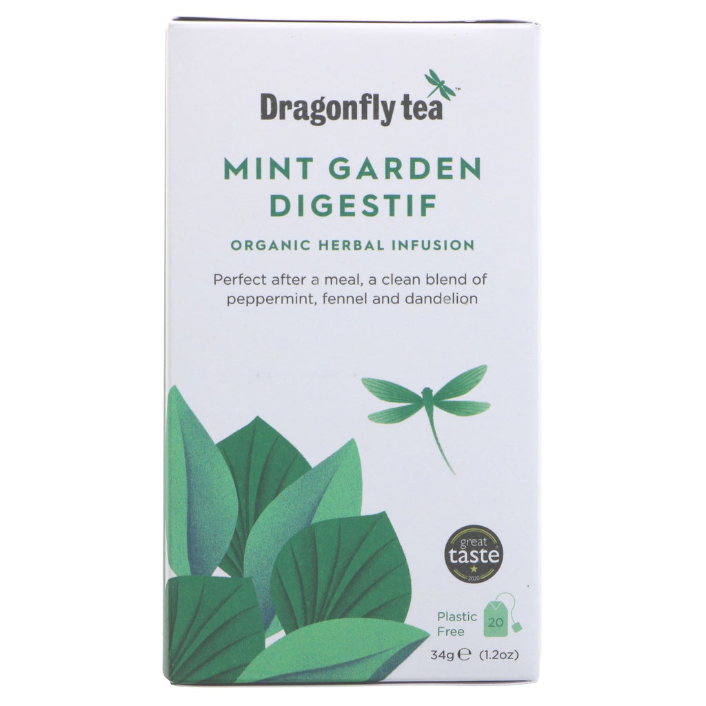 Dragonfly Tea | Mint Garden Digestif - Peppermint, Fennel, Dandelion | 20 bags