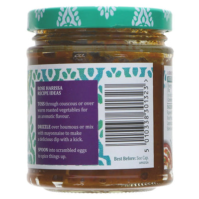 Al'Fez's Rose Harissa - Vegan hot chilli paste with fragrant spices and rose petals. Adding heat and flavour to stews, soups, tagines and more!