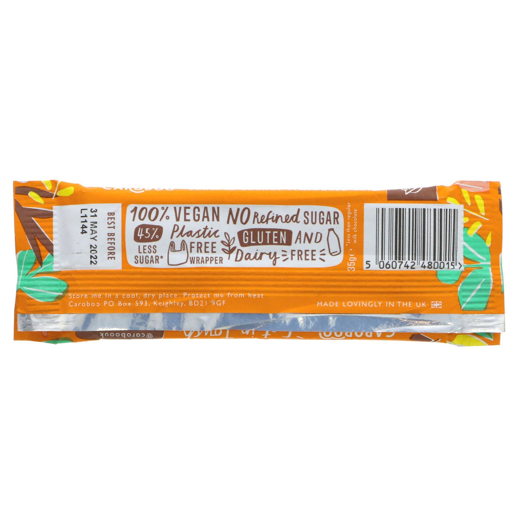 Caroboo Orange: Creamy & tangy balance with no added sugar. Gluten-free & vegan. Pair with your favorite snack for a burst of flavor.