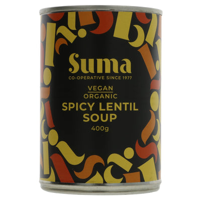 Suma Organic Spicy Lentil Soup - Rich & Spicy Vegan Soup with Natural Ingredients | 400g