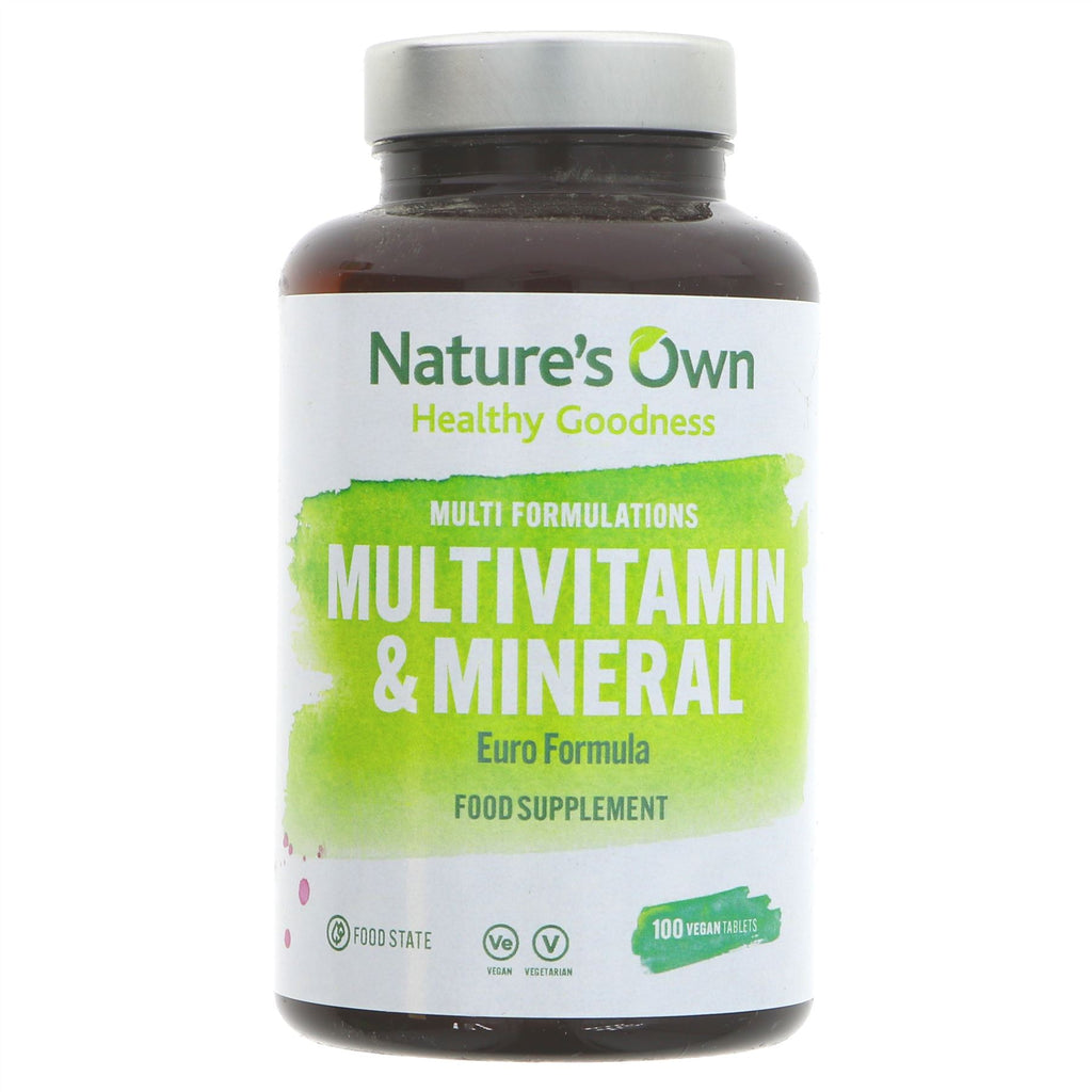 Natures Own | Multivitamin & Mineral - Euro Formula | 100 tablets