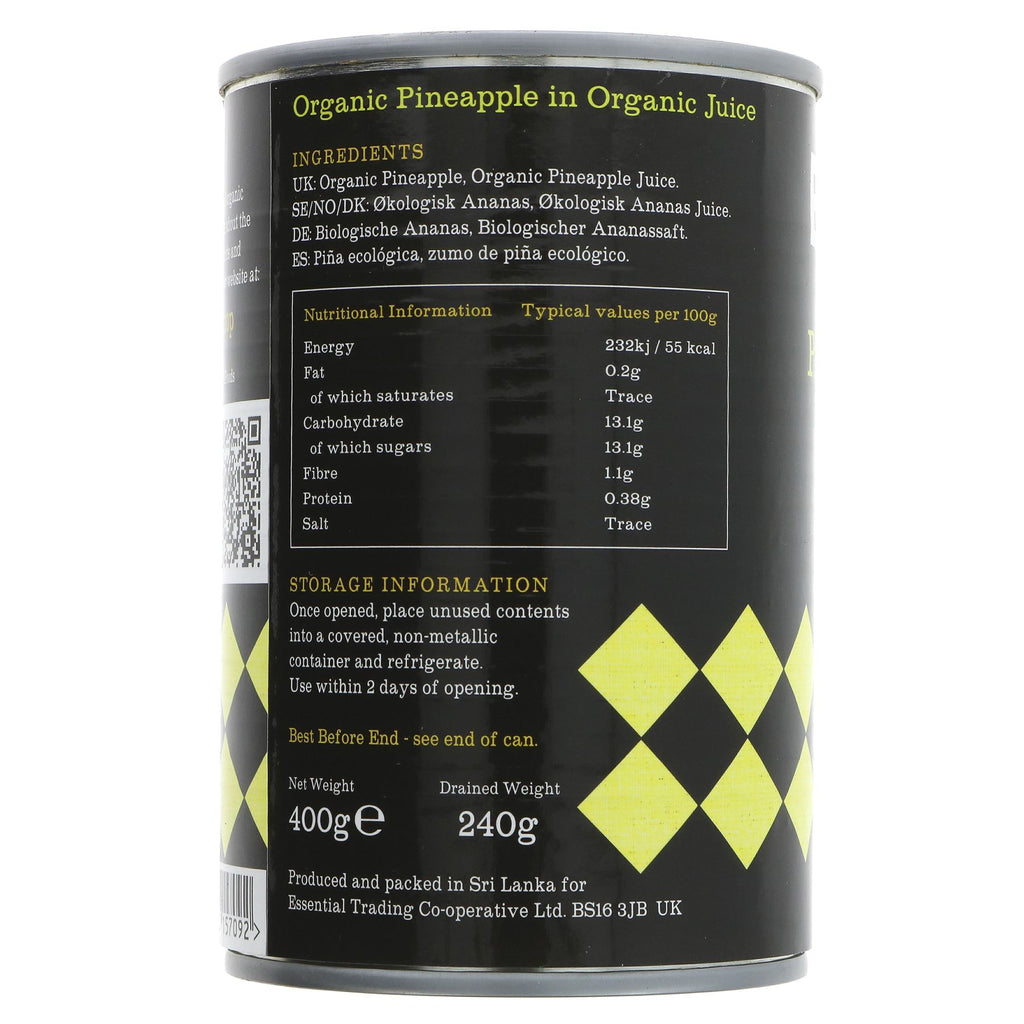 Organic Pineapple Chunks in Juice - 400g, Vegan-friendly, guilt-free pleasure.
