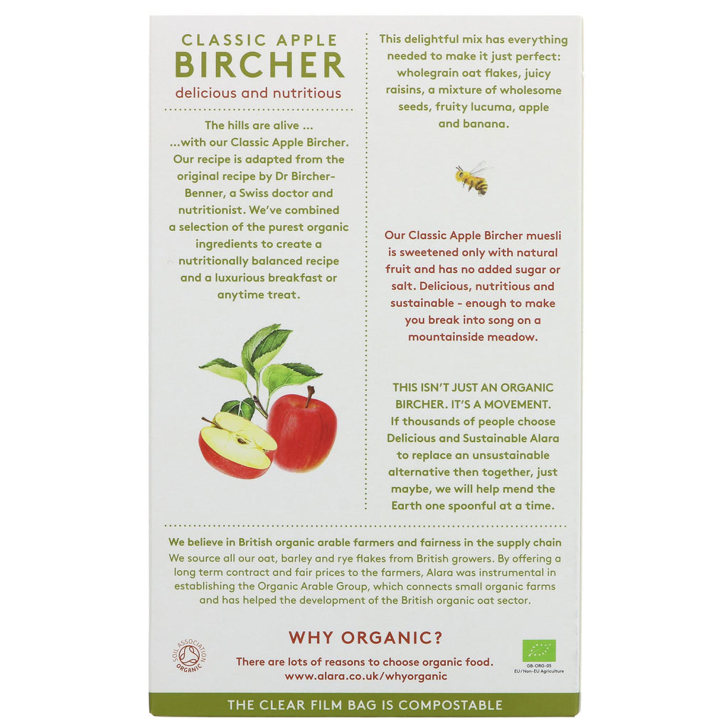 Organic vegan Classic Apple Bircher muesli for a nutritionally balanced breakfast. No wheat, naturally sweet. No VAT charged.