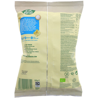 Organic, Vegan, High Protein, Low Fat Lentil Chips by Eat Real. Perfect for snacking anytime. 100g.